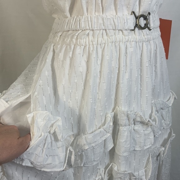 LDT Celia White Eyelet Tiered Mini Dress- NWT - Picture 9 of 15